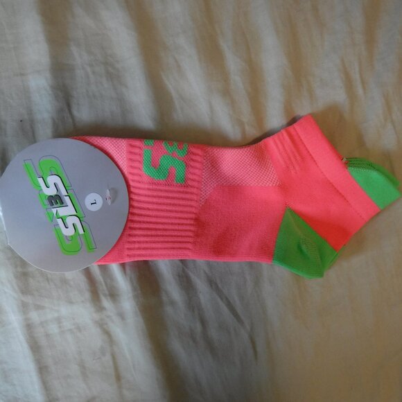SLS3 Adult Triathlon Athletic Performance Socks Size Large Neon Orange NWT - Picture 1 of 8